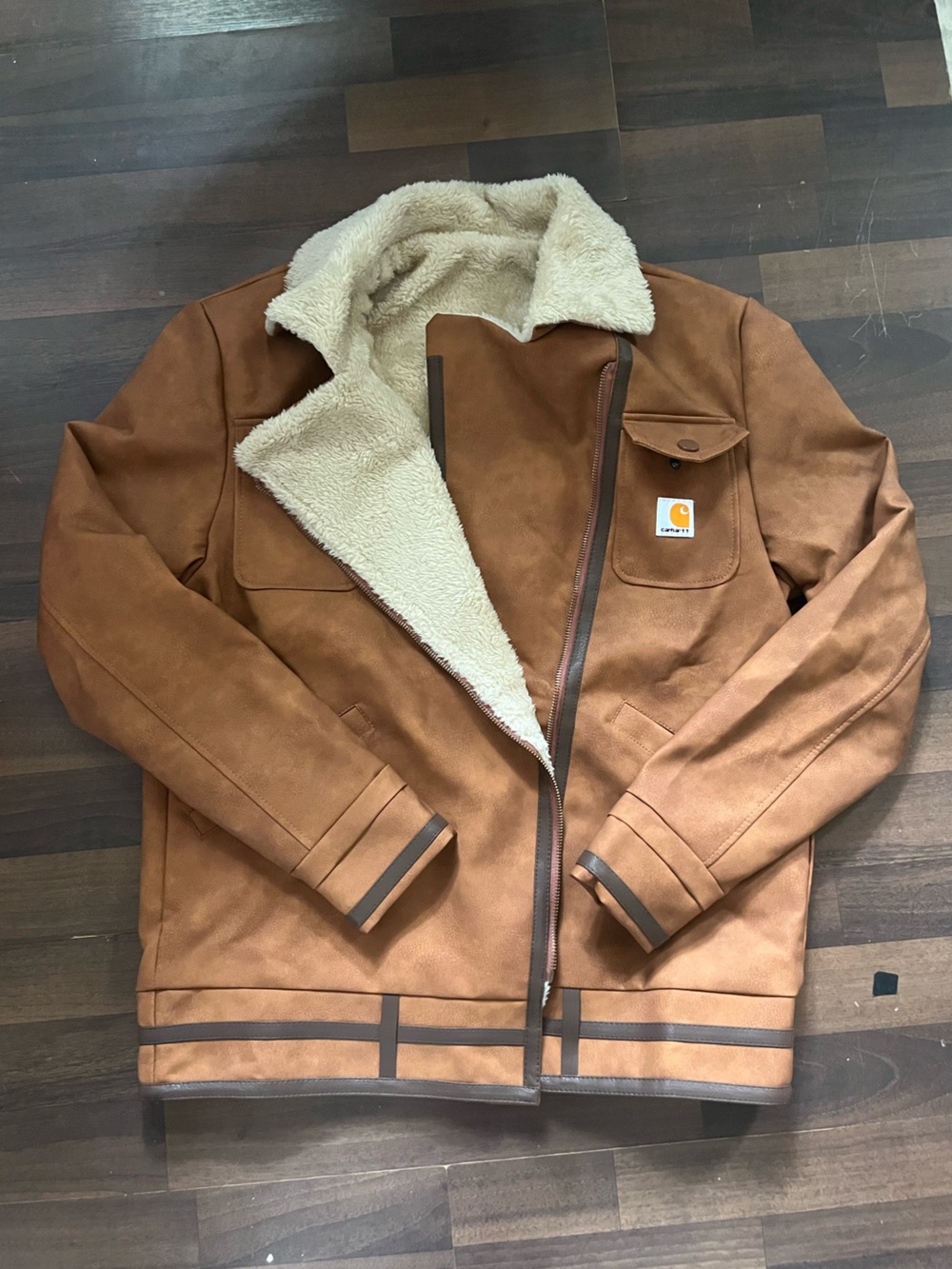 Carhartt Men’s Tan Brown Sherpa-Lined Field Jacket